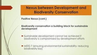Nexus Between Development and biodiversity conservation | PPTX