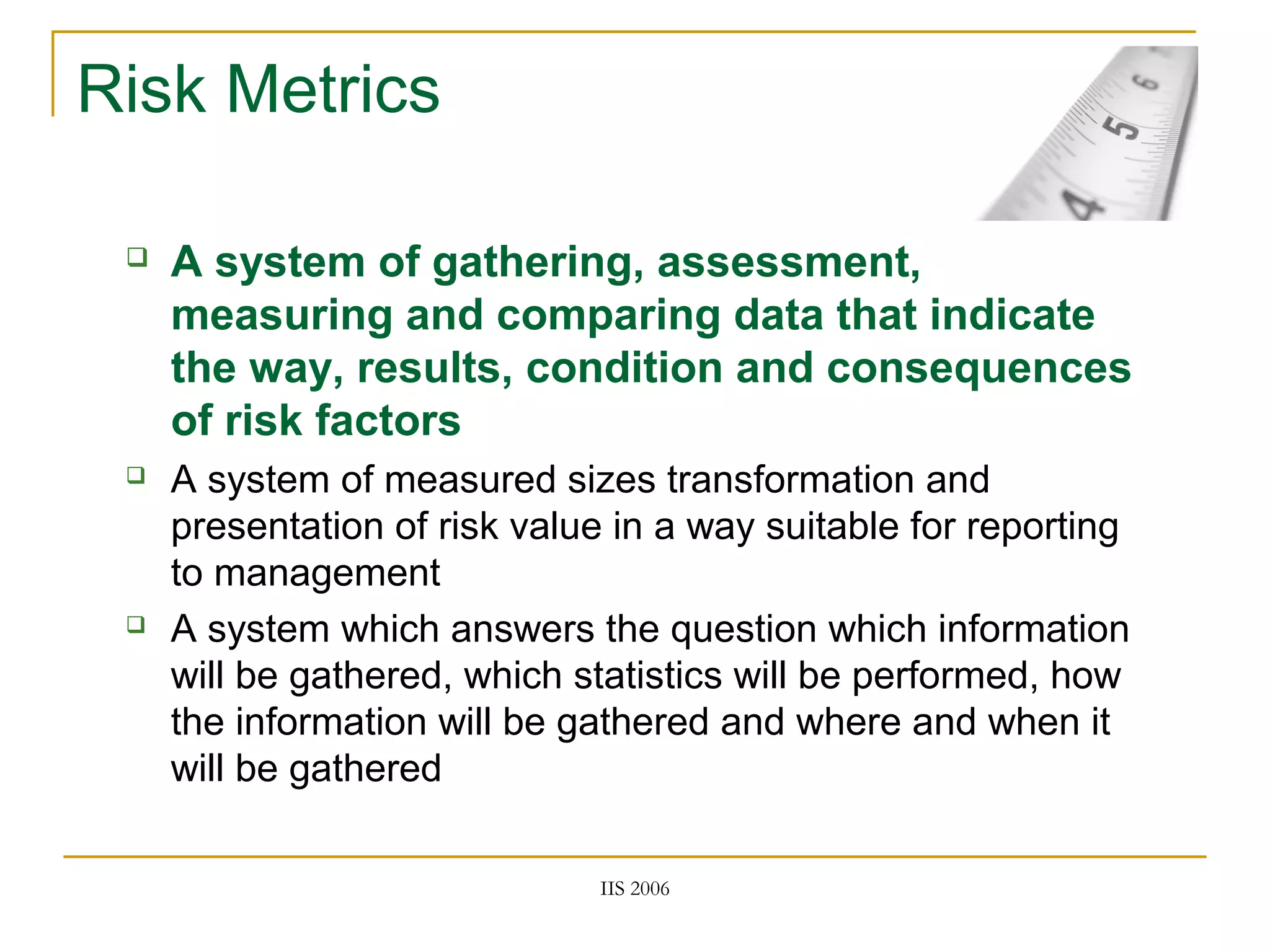 Development and implementation of metrics for information security risk ...