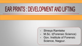 - Shreya Ramteke
- M.Sc. I(Forensic Science)
- Gov. Institute of Forensic
Science, Nagpur.
 