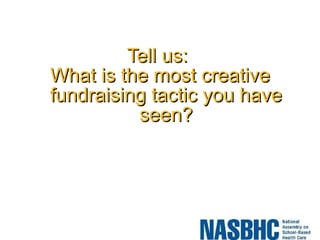Tell us:  What is the most creative fundraising tactic you have seen? 
