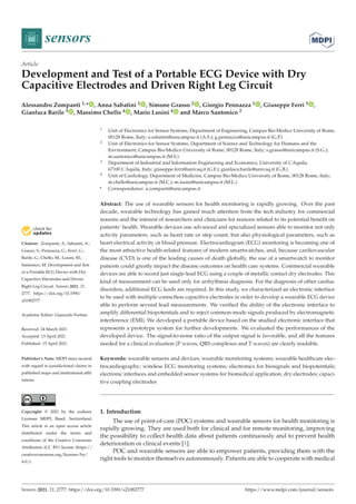 Development and test of a portable ecg device with dry capacitive electrodes and driven right leg circuit   enhanced reader