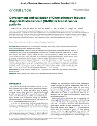Cadss Form.pdf Development and validation of chemotherapy induced alopecia distress ...