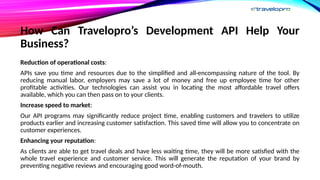 Development API | Travel Agency API | API | PPTX