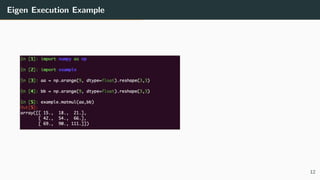 Eigen Execution Example
12
 