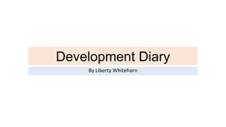 Development Diary
By Liberty Whitehorn
 