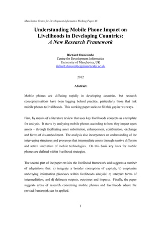 Development informatic understanding mobile phone impact on livelihoods ...