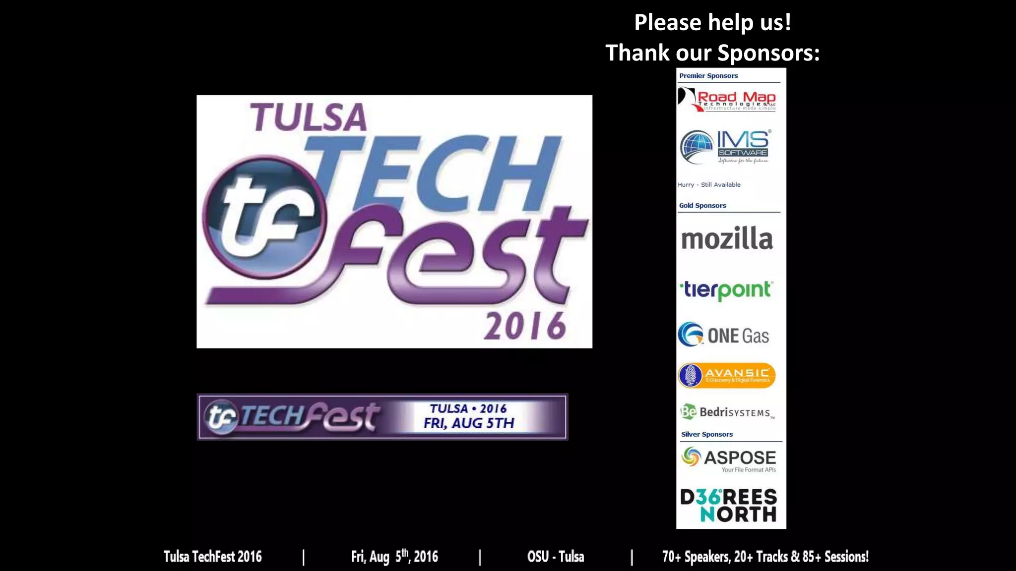 Please help us!
Thank our Sponsors:
 