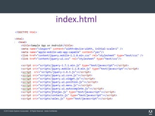 index.html




© 2010 Adobe Systems Incorporated. All Rights Reserved. Adobe Confidential.
 