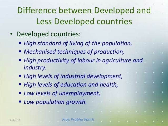 difference between developing and underdeveloped countries pdf
