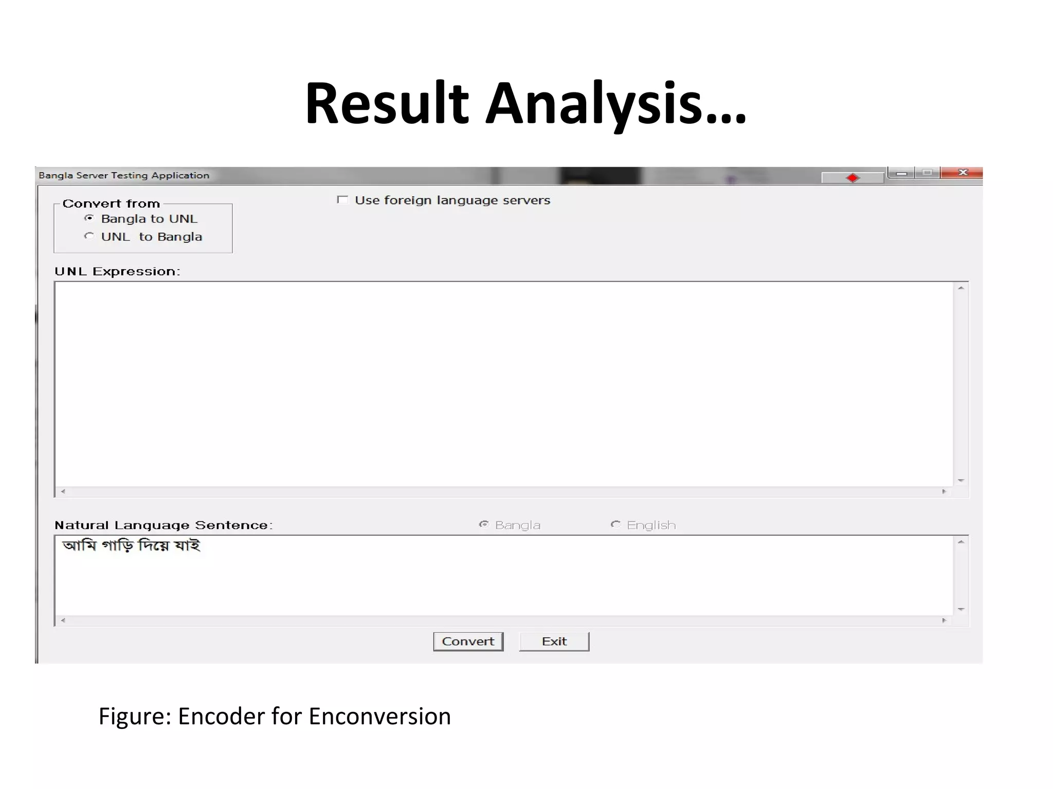 Result Analysis… 
Figure: Encoder for Enconversion 
 