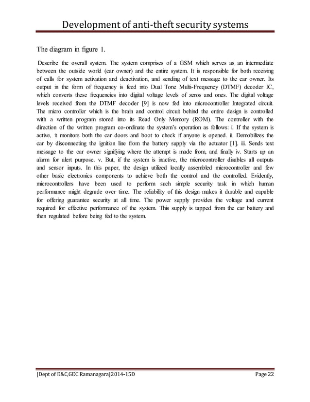 Development of anti theft security system