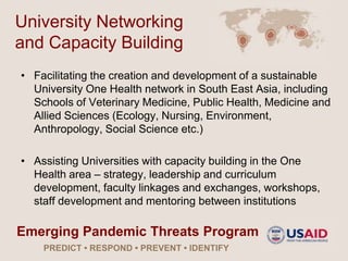 Development of a One Health University Network in South East Asia
