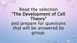 Development of cell theory | PPTX
