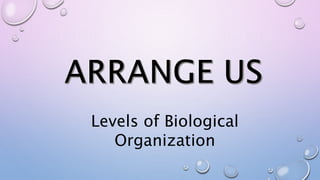Levels of Biological
Organization
 