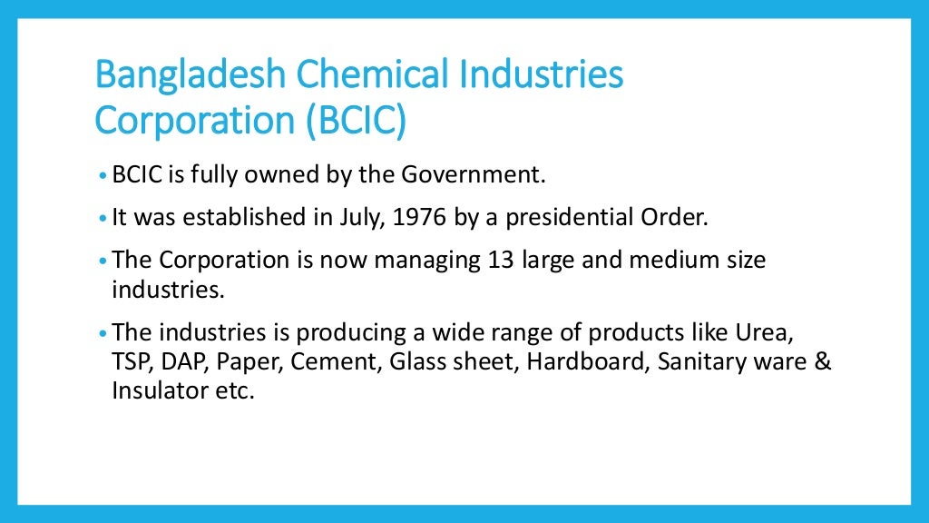 Development of chemical industries in Bangladesh