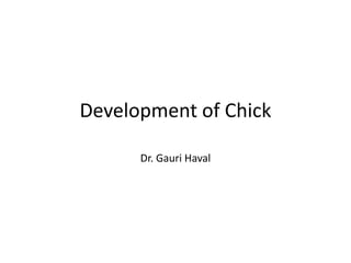 Development of Chick
Dr. Gauri Haval
 
