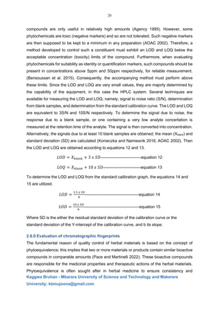 development of chromatographic methods for herbal material ...