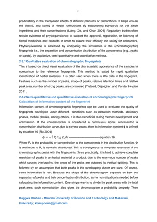 development of chromatographic methods for herbal material ...