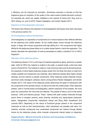 development of chromatographic methods for herbal material ...