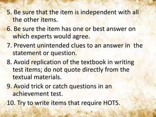 Development of classroom assessment tools | PPTX