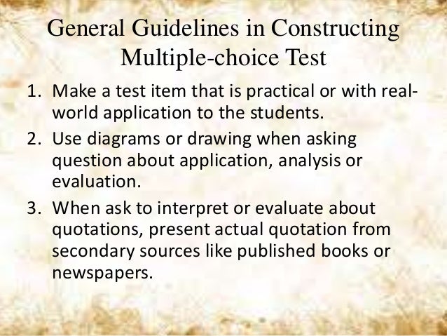 make multiple choice test