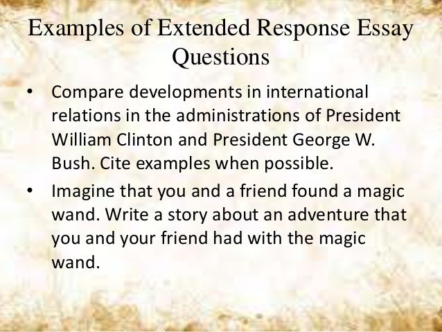 Example of an extended response essay question