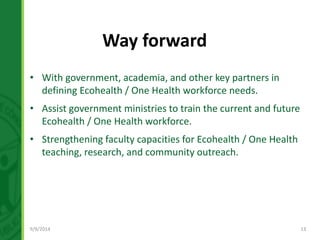 The development of Ecohealth and One Health training programs in Vietnam