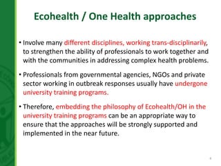 The development of Ecohealth and One Health training programs in Vietnam