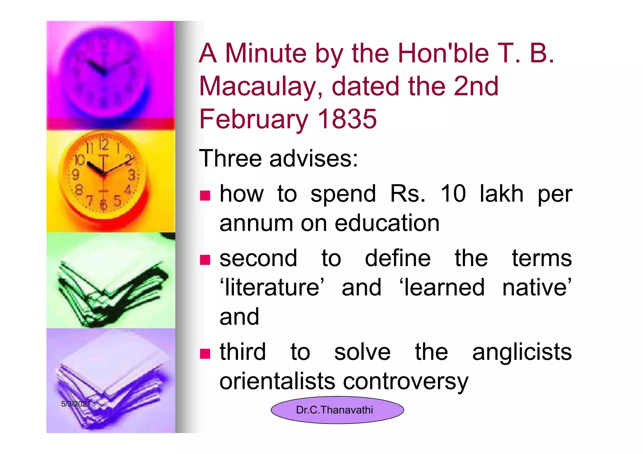 Development of education during the pre independence period-dr.c ...