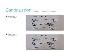 Continuation………………….
At node 2
At node 1
 