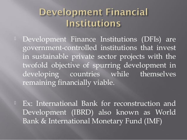 Development of financial institution