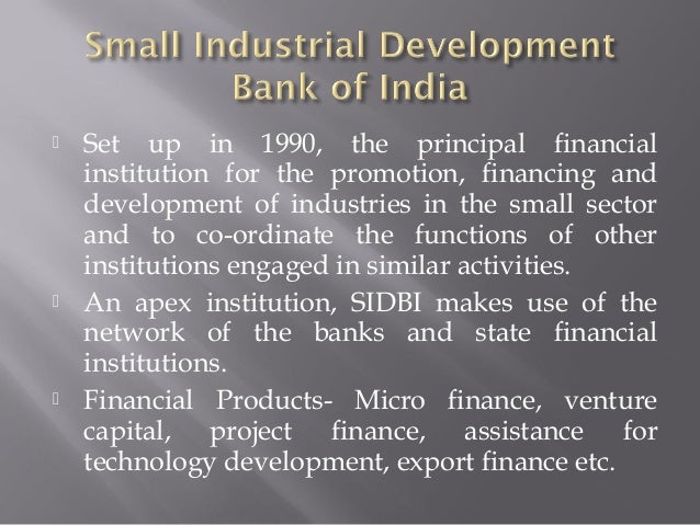Development of financial institution