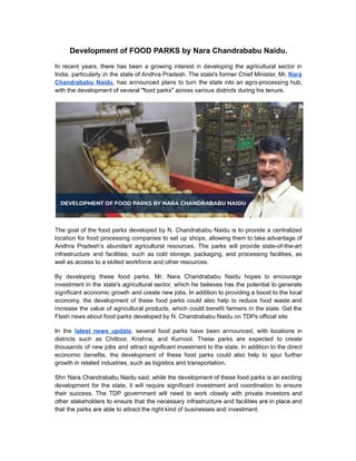Development of FOOD PARKS by Nara Chandrababu Naidu..pdf