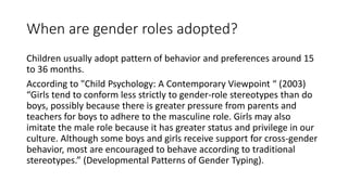Development of gender roles | PPTX