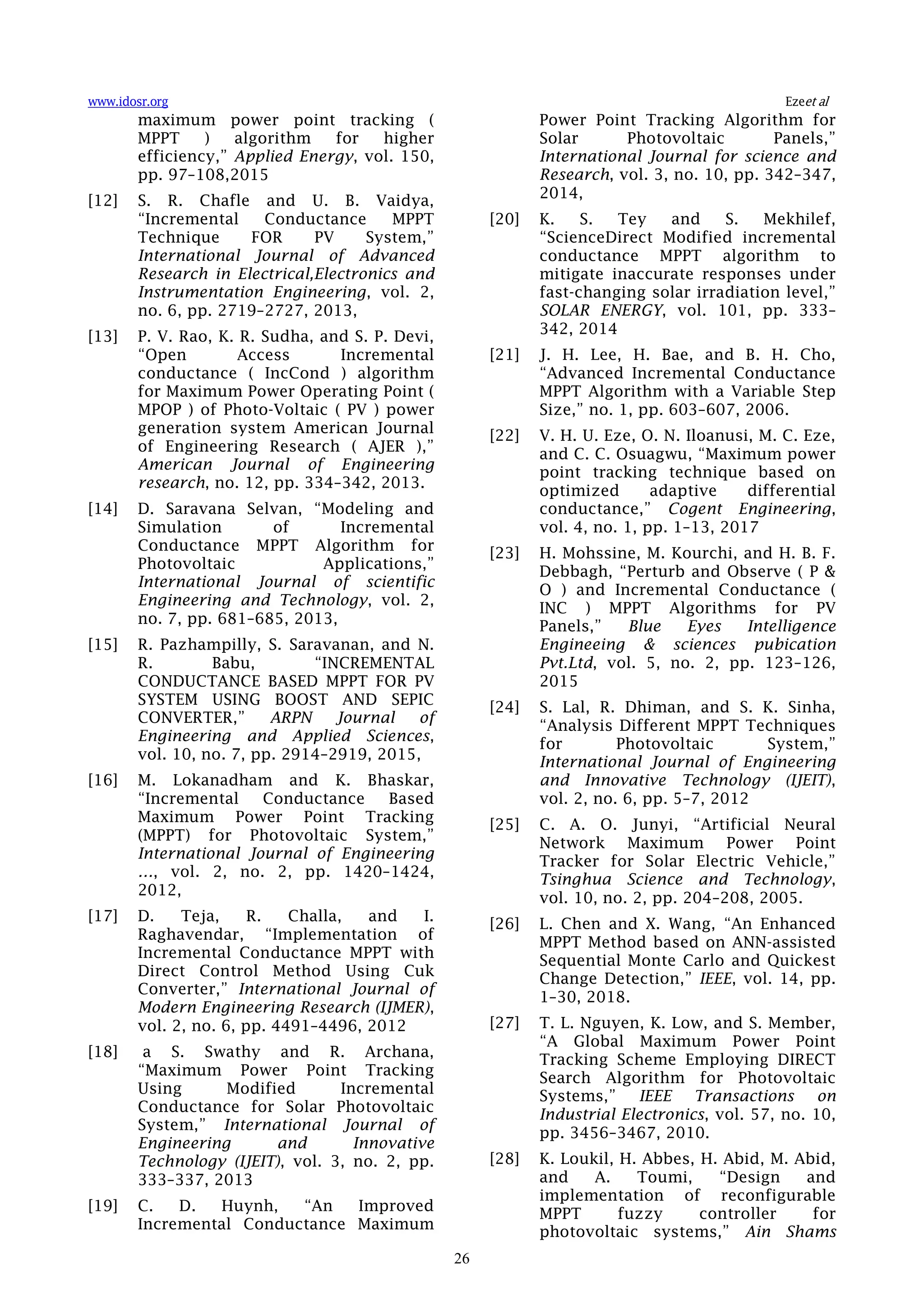 Development of Improved MPPT Algorithm Based on Balancing PSO for ...