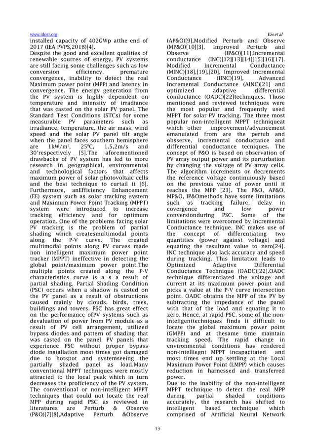 Development of Improved MPPT Algorithm Based on Balancing PSO for ...