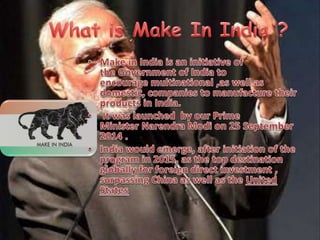 MAKE IN INDIA : Development  of industry
