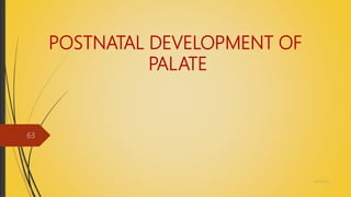 POSTNATAL DEVELOPMENT OF
PALATE
4/14/2018
63
 