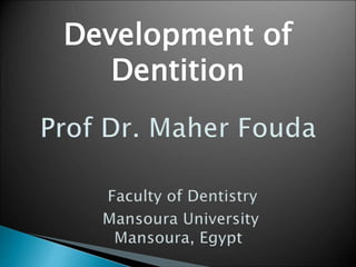 Development of
Dentition
 