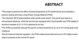 Enhancing Solar Panel Efficiency Using Phase Change Materials for ...