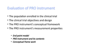 Prove Instrument Comprehensive Development and Evaluation of PRO Instruments in ...