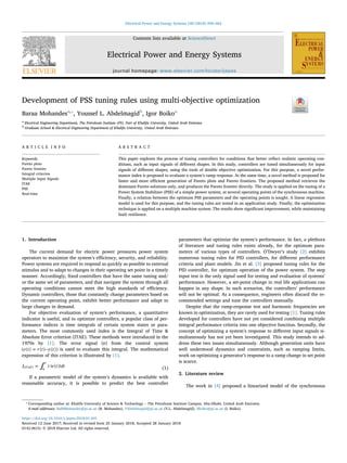 Multi-Objective Optimization for Power System Stabilizer Tuning and ...