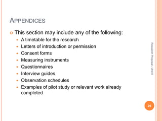 Development of research proposal unit8 | PPT