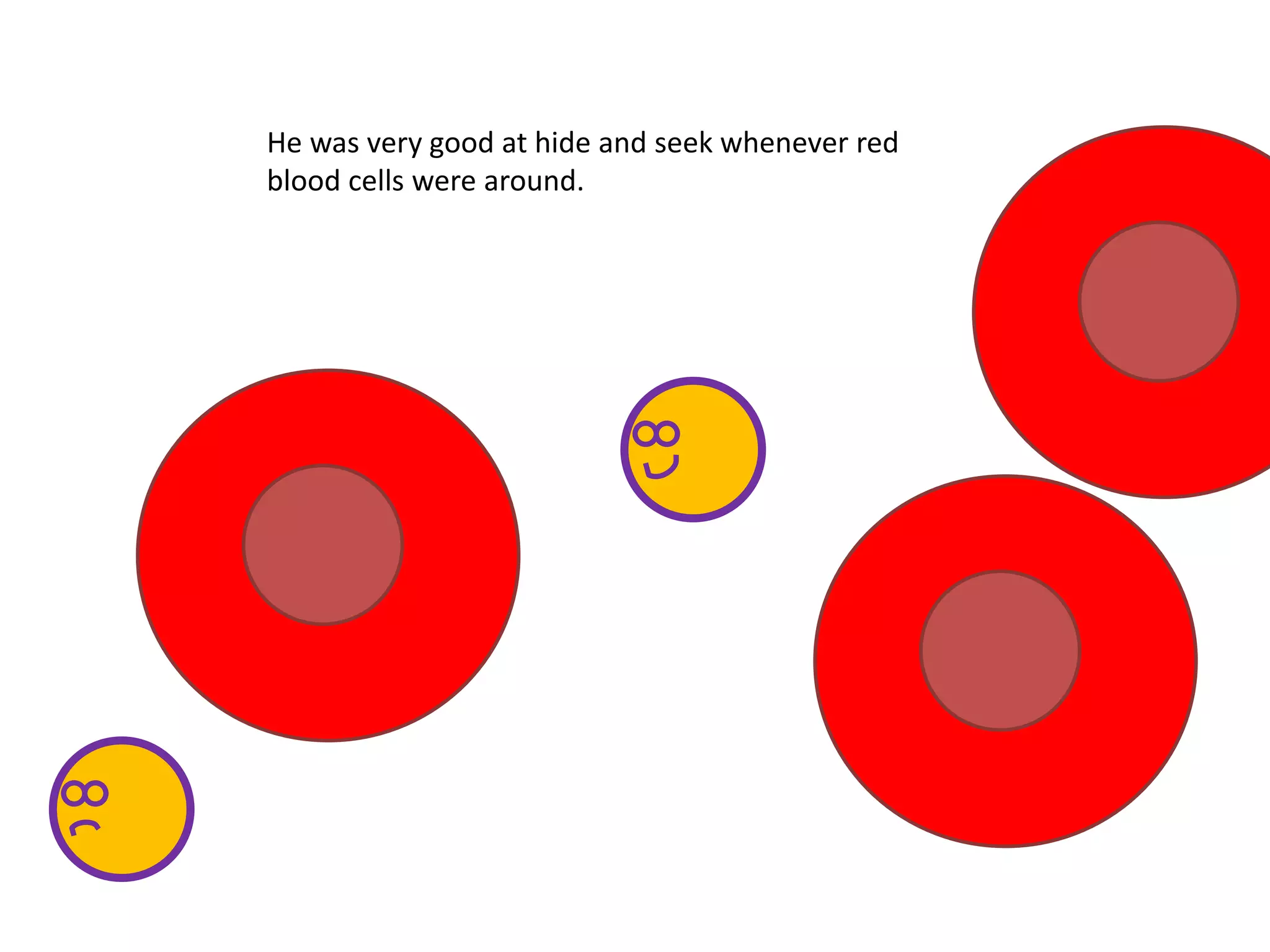 He was very good at hide and seek whenever red
blood cells were around.
 