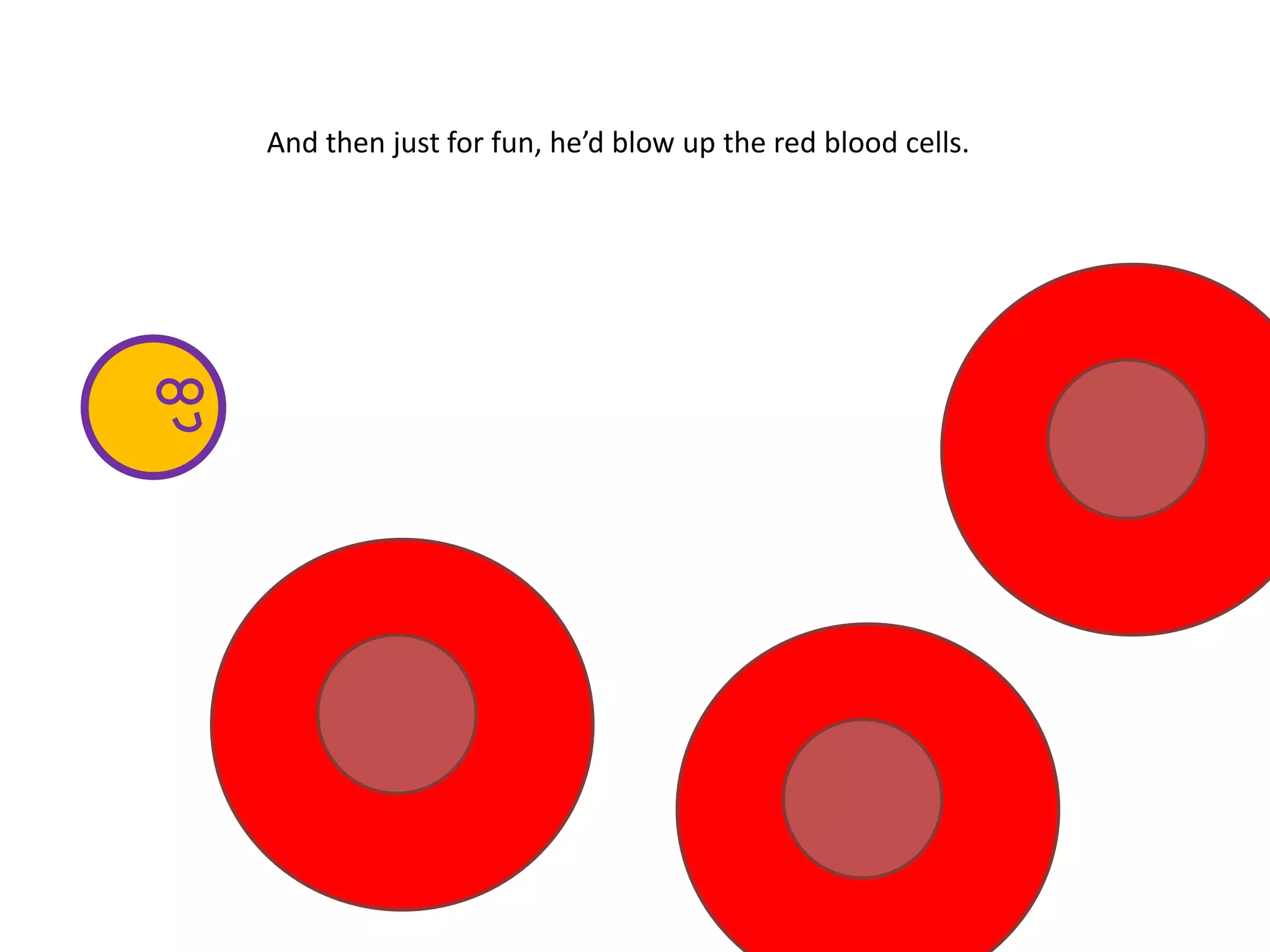 And then just for fun, he’d blow up the red blood cells.
 