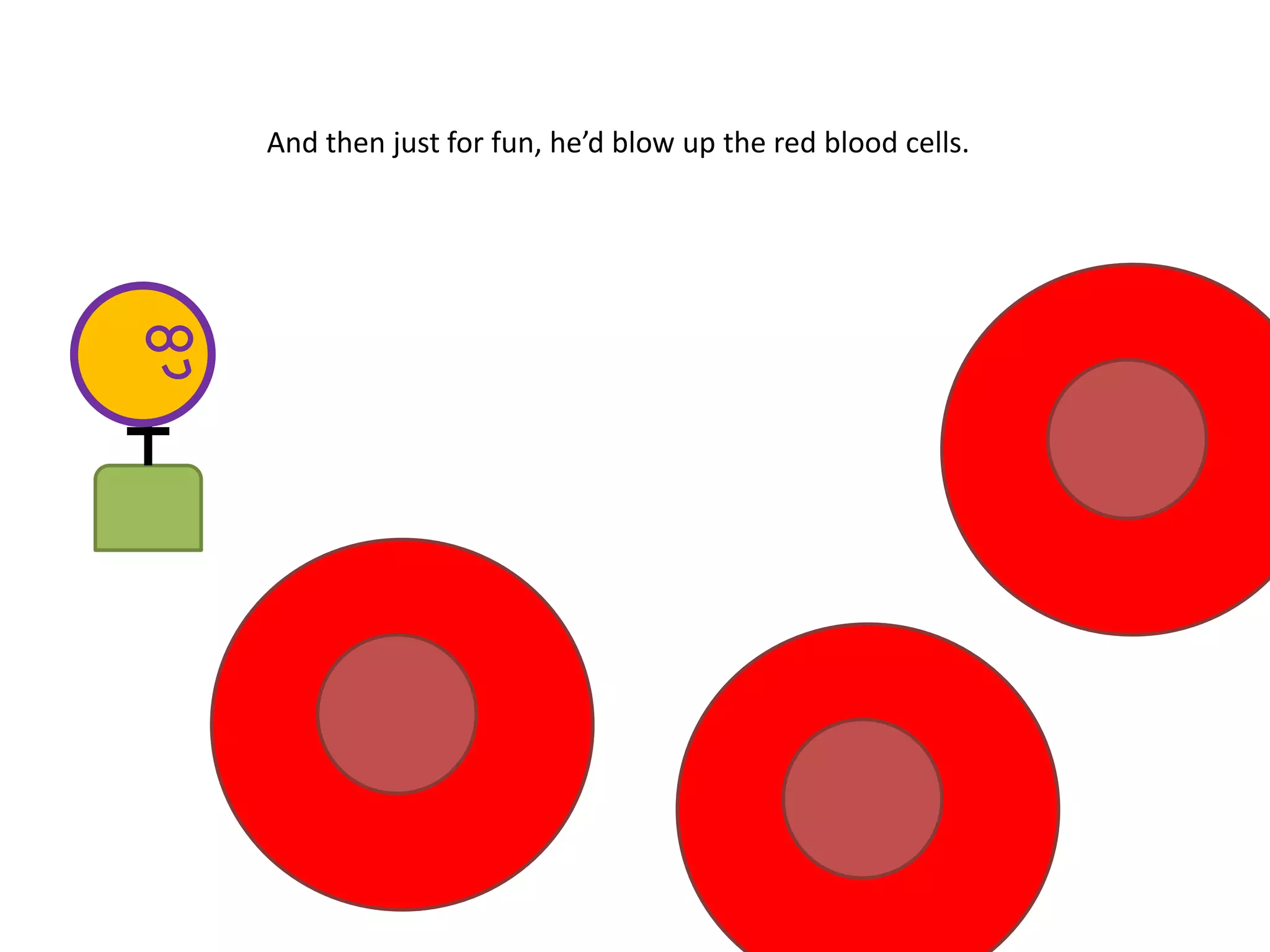 And then just for fun, he’d blow up the red blood cells.
 