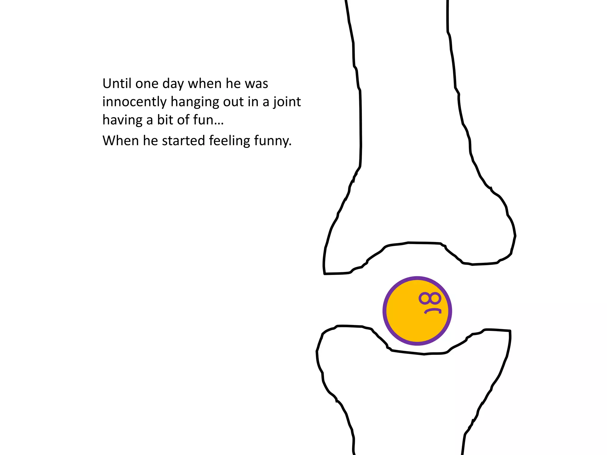 Until one day when he was
innocently hanging out in a joint
having a bit of fun…
When he started feeling funny.
 