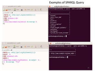 21
Examples of SPARQL Query
 