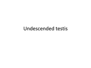 Undescended testis
 