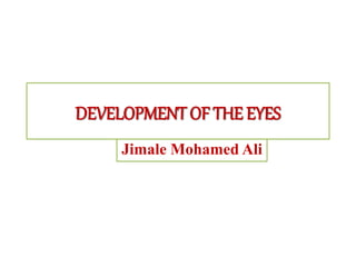 DEVELOPMENT OF THE EYES
Jimale Mohamed Ali
 